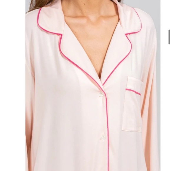 Hatch size 2 maternity button up top in light pink & pink lining casual comfy - Picture 3 of 4